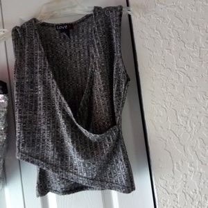 Grey Criss-Cross blouse love